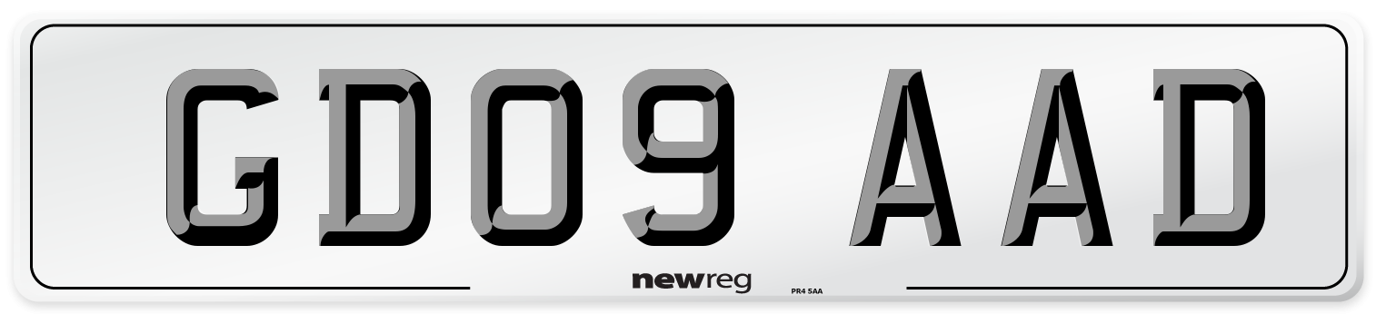 GD09 AAD Number Plate from New Reg